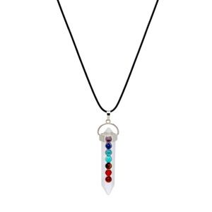 🧘🏻‍♀️ Chakra Stones Clear Crystal Quartz Pendant Necklace